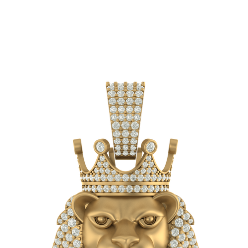 Radiant Beast: 14K Gold Lion King Pendant