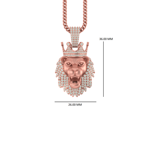 Radiant Beast: 14K Gold Lion King Pendant