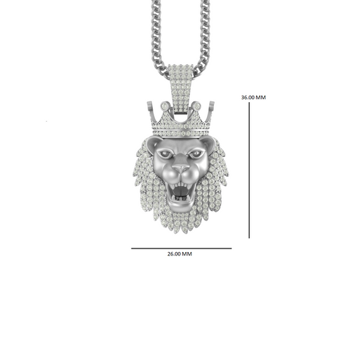 Radiant Beast: 14K Gold Lion King Pendant