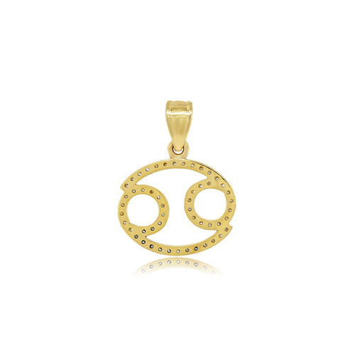 Cosmic Compassion: 10K Gold Cancer Zodiac Pendant