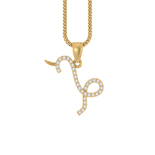 Capricornian Elegance: 10K Gold Zodiac Emblem