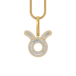 Heavenly Horns: 10K Gold Taurus Astro Pendant