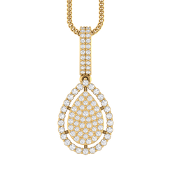 Pearlescent Radiance: 14K Gold Pear-Shaped Pendant