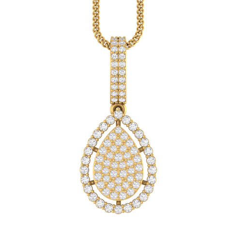 Pearlescent Radiance: 14K Gold Pear-Shaped Pendant