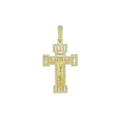 Heavenly Reflections: 14K Gold Jesus Cross Pendant