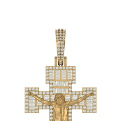 Heavenly Reflections: 14K Gold Jesus Cross Pendant