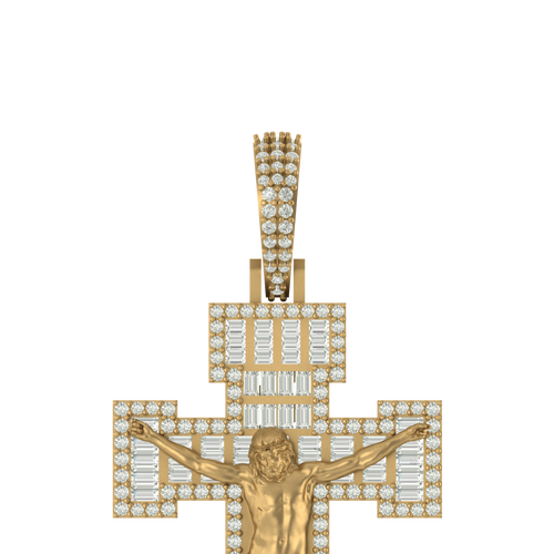 Heavenly Reflections: 14K Gold Jesus Cross Pendant