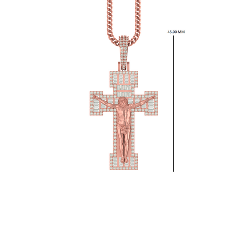 Heavenly Reflections: 14K Gold Jesus Cross Pendant