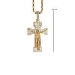 Heavenly Reflections: 14K Gold Jesus Cross Pendant