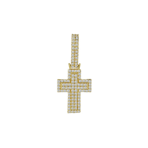 Shining Faith: 14K Gold Cross Pendant