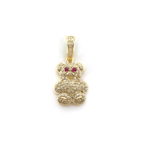 Sweetheart Bear: 14K Gold Teddy Pendant