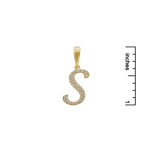 Signature Splendor: 14K Gold Initial S Pendant