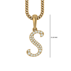 Signature Splendor: 14K Gold Initial S Pendant