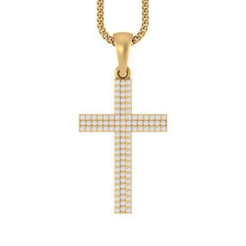 Guardian's Grace: 14K Gold Cross Pendant for Daily Protection