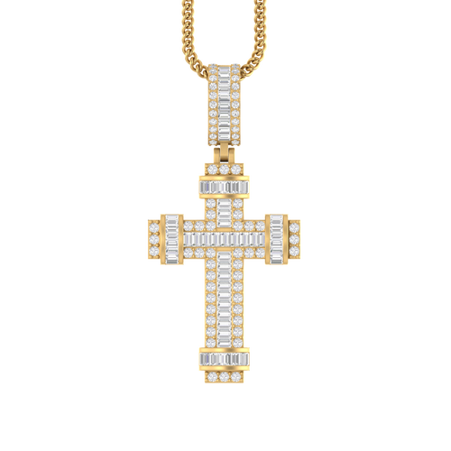 Celestial Charm: 14K Gold Cross Pendant