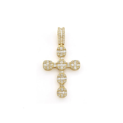 14K Gold Cross baggutte Pendent