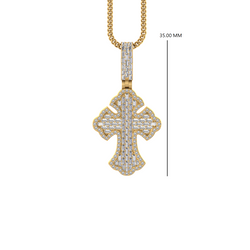 Heavenly Halo: 14K Gold Cross Pendant