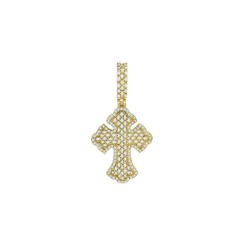 Heavenly Halo: 14K Gold Cross Pendant