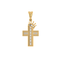 Divine Glow: 14K Gold Cross Pendant