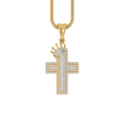 Divine Glow: 14K Gold Cross Pendant