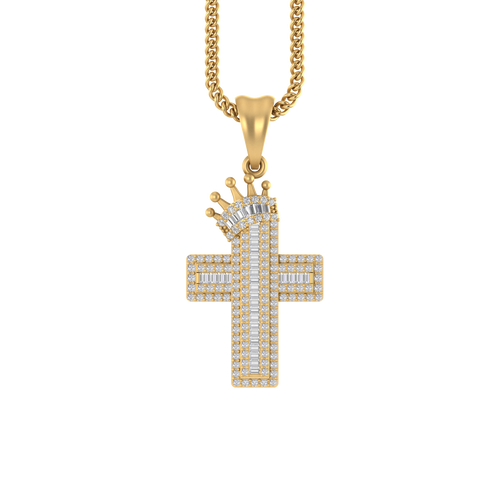 Divine Glow: 14K Gold Cross Pendant