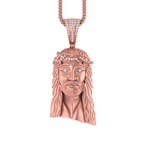 Heavenly Glow: 14K Solid Gold Jesus Pendant