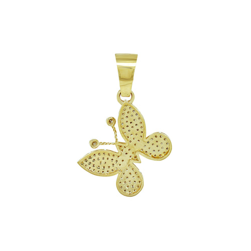 Golden Grace: 10K Gold Butterfly Wing Pendant