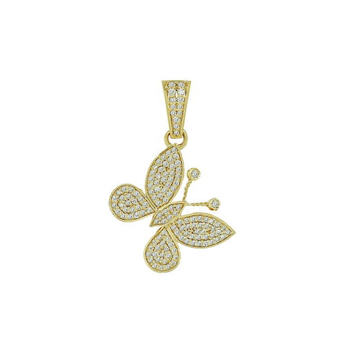 Golden Grace: 10K Gold Butterfly Wing Pendant