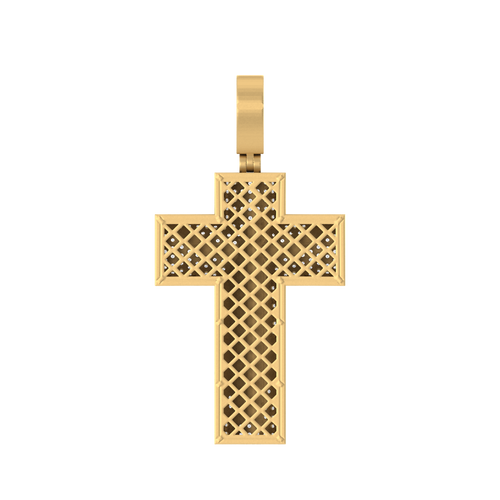 Golden Savior's Cross: 10K Gold Jesus Pendant