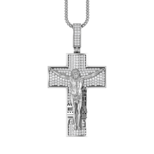 Golden Savior's Cross: 10K Gold Jesus Pendant