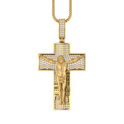 Golden Savior's Cross: 10K Gold Jesus Pendant