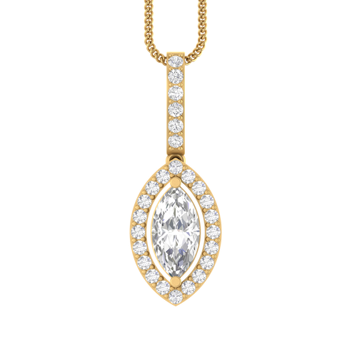 Golden Solitaire: 14K Gold Oval Cut Pendant