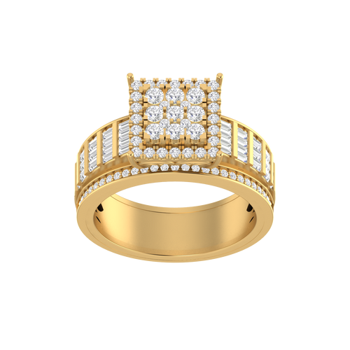 Radiant Reflections: 10K Solid Gold Square Bridal Set