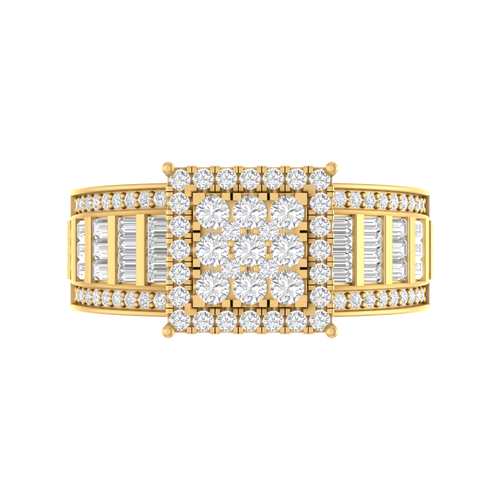 Radiant Reflections: 10K Solid Gold Square Bridal Set