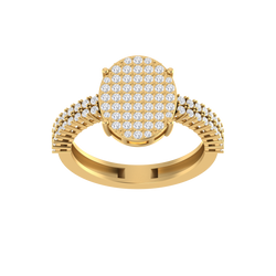 Gleaming Sophistication: 14K Gold Oval Cut Fashion Ring