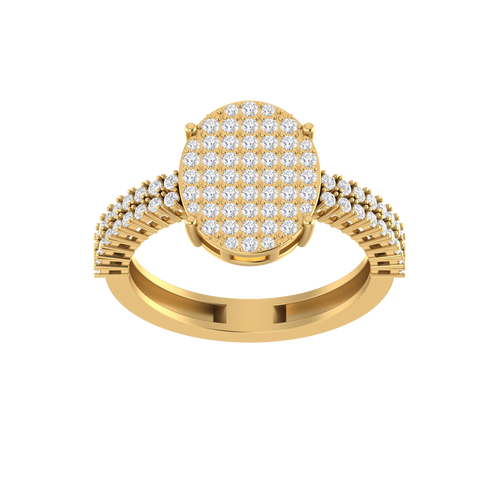 Gleaming Sophistication: 14K Gold Oval Cut Fashion Ring