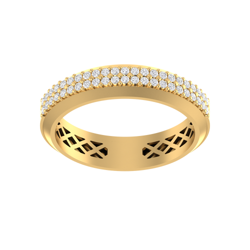 Divine Duet :14K Solid Gold Engagement Ring and Band Combination