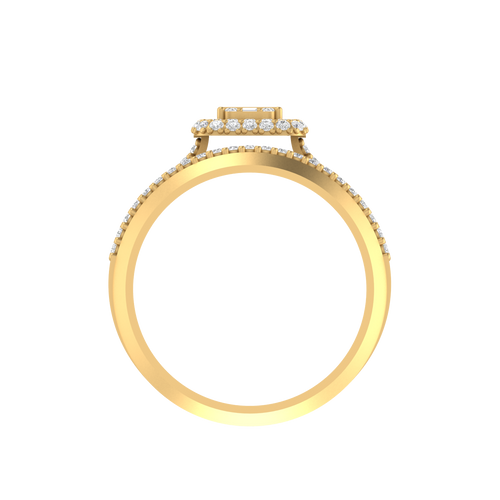 Divine Duet :14K Solid Gold Engagement Ring and Band Combination