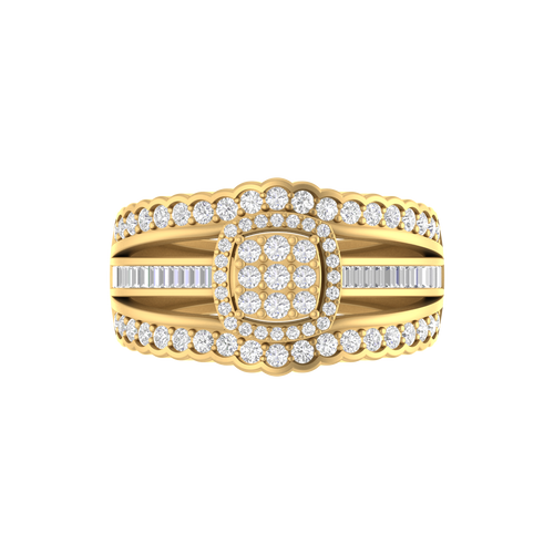 Radiant Reverie: 14K Solid Gold Diamond Engagement Ring