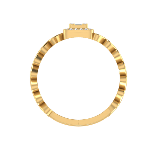 Sun-Kissed Gleam: 14K Gold Cuban Ring of Distinction