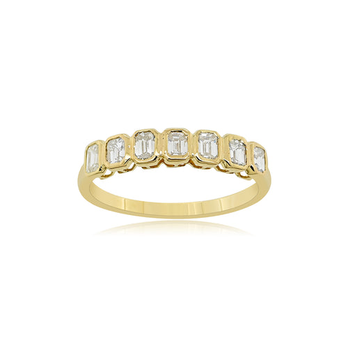 Glimmering Grove: 14K Solid Gold 7 Stone Ring