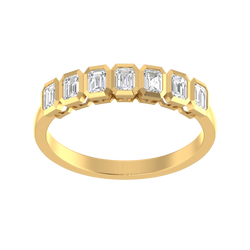 Glimmering Grove: 14K Solid Gold 7 Stone Ring