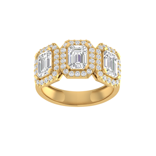 Golden Gemstone Glamour: 14K Gold Fashion Ring