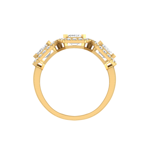 Golden Gemstone Glamour: 14K Gold Fashion Ring