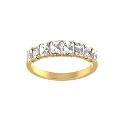 Glamorous Octagon: 14K Gold 8 Stone Fashion Ring