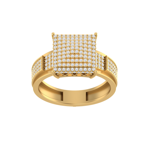 Radiant Elegance: 14K Gold Square Engagement Ring