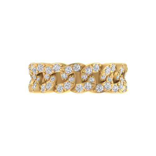 Cuban Twist: 14K Gold Linked Band Ring