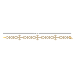 Luxe Luck: 14K Diamond Clover & Cross Bracelet