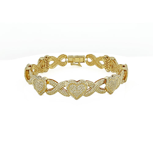 Royal Affection: Men's 14K Gold Heart Bracelet