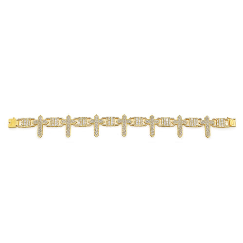 Heavenly Links: Connect with Divinity through Our Artful 14K Cross Bracelet Collection